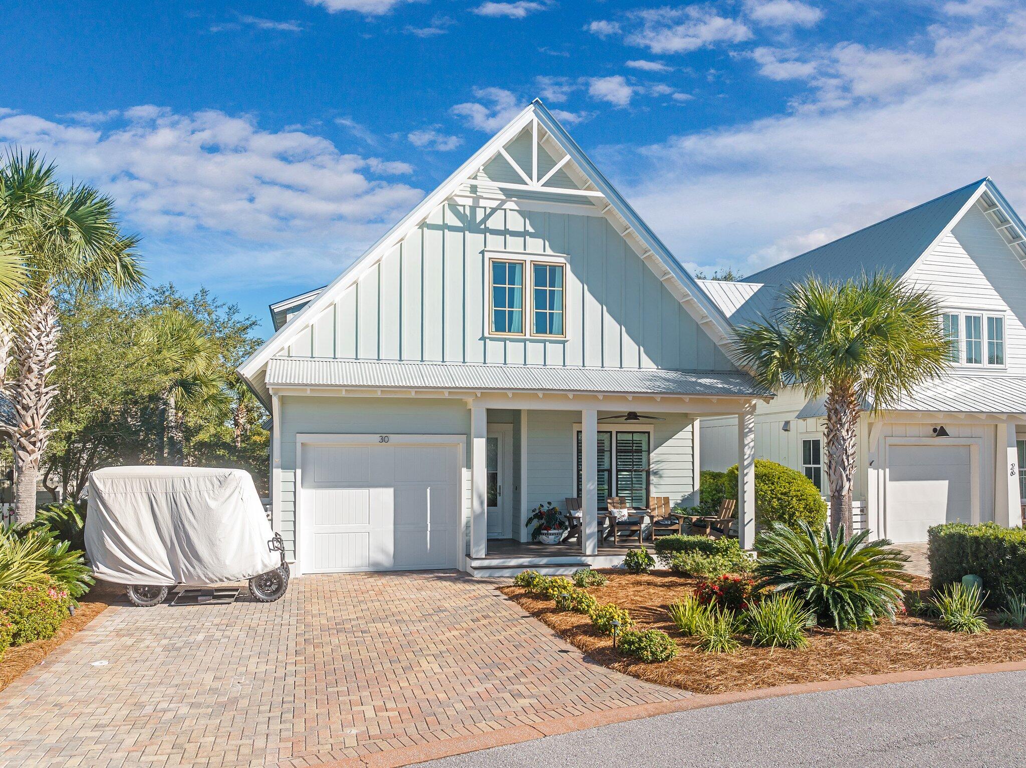 If you are looking for a beautiful beach home located in a gated community with some of the finest amenities on 30A, 30 Cypress Circle is it! This idyllic beach cottage lives large with 4 bedrooms including a first floor master suite. The one car garage is perfect for housing a beach vehicle plus beach cruisers, fishing poles and all the necessities for living at the beach. The great room with open living, kitchen and dining areas is perfect for entertaining family and friends. The elevated ceilings and numerous windows create a light and spacious feel. Climb the stairs to the second level where you find a sitting area leading to 3 additional bedrooms. The layout comfortably sleeps a crowd with the bedrooms positioned away from each other thus providing added privacy. 30 Cypress Circle has it all for someone planning to either live at the beach full time or looking for a vacation home that generates rental income along the way. From the inviting front porch to the screened in rear porch, the home has the classic beach lifestyle feel. The home is luxurious, yet comfortable in an inviting way that will have you yearning for more time at the beach.

Cypress Dunes is a gated community with one of the most beautiful pool clubs along 30A. The oversized pool looks out over Topsail State Park. This complex also houses a workout room and meeting facility. A second pool is located right around the corner from the home. Throw in the tennis courts and you have a gated community that is second to none. Beautiful Topsail State Park is next door with a huge beach area plus multiple beach accesses are just down 30A from the community. World class dining is found either just to the east along 30A or to the west in Grand Blvd. This location is ideal for someone looking for a little privacy yet still in reach of all the area has to offer.

Call today to arrange your private showing and be on your way to your new life at the beach!