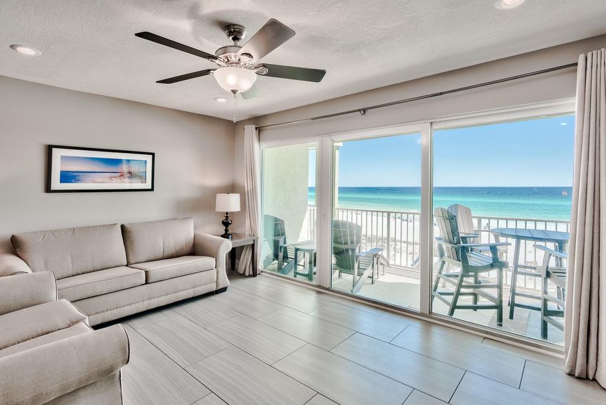 NEW COASTAL A/C SYSTEM! Beautifully updated, this beautiful GULF FRONT condo is in the heart of Seagrove Beach. This one bedroom, one bath with built in hall bunks and a queen-sized sleeper sofa offers expansive views from its beautifully upgraded kitchen, living area & private balcony. Commodore's Retreat is a low density 24-unit development in Seagrove Beach adjacent to Eastern Lake and a short bike ride to Seaside. Amenities include a pool, private beach access, new BBQ area, covered parking space and private storage unit, along with a recently added owners only golf cart parking area. The exterior of Commodore's Retreat was completely renovated with new hurricane impact glass windows and doors, exterior stucco, HVAC compressors, railings, balconies and sprinkler system.