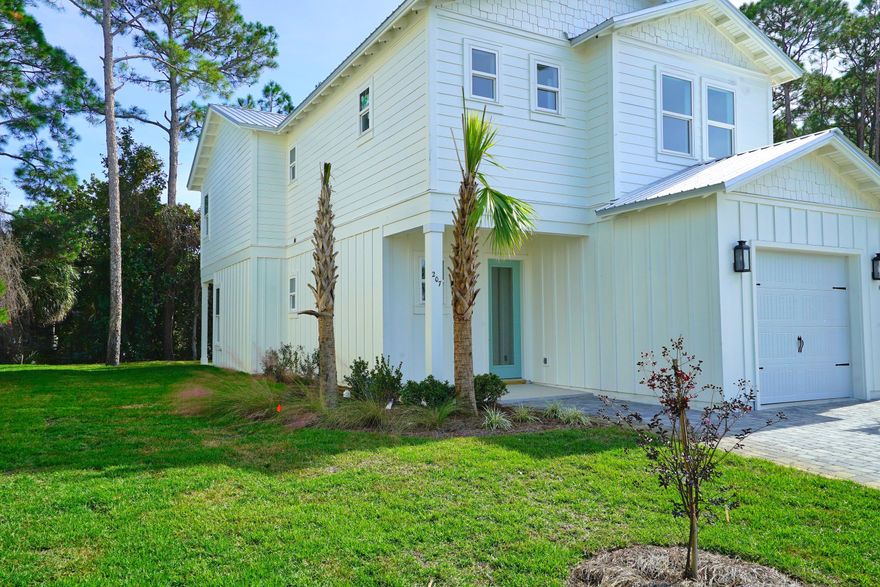 Brand new home with builder's warranty and beach access. 4 full bedrooms with 4 full baths. Two living areas, one downstairs and one upstairs. No homes behind you! Beautiful waterproof luxury vinyl flooring and built ins everywhere. Come see this gorgeous property just a short walk from the beach. Safe, Gated Community with private cobblestone streets and towering palms. Community Pool. Low HOA dues and insurance costs.This highly versatile property has everything you need at an unbeatable price.