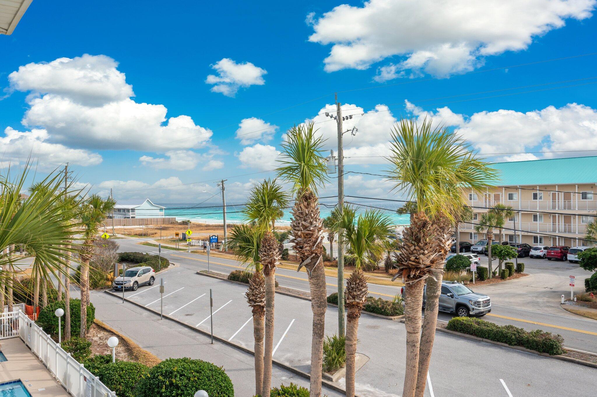 Stunning Gulf-View Condo in the Heart of Destin!Wake up to breathtaking views of the Gulf of Mexico from this beautifully updated 3rd-floor condo, perfectly positioned along Scenic Highway 98! Just steps from Destin's world-famous sugar-white sands, this fully furnished retreat offers a seamless blend of luxury, comfort, and convenience. Inside, you'll find high-end furnishings, elegant quartz countertops, and newer luxury vinyl flooring that adds a modern coastal touch. The open-concept living area extends to a spacious balcony--your front-row seat to spectacular sunrises and sunsets over the emerald-green waters. Two bedrooms and two full baths make it a perfect set up for full time living or a beach get-away! The conveniently located hall office nook can also hold bunk beds! A brand-new HVAC system ensures year-round comfort, making this the perfect investment property or personal getaway. Enjoy private community amenities, including a sparkling pool, and take advantage of exclusive kayak and paddle board storage. An additional owner's closet provides extra space for your personal belongings. With direct access to the Scenic Highway 98 walking and biking path, you're minutes away from Destin's best shopping, dining, and outdoor activities.

Whether you're looking for a vacation home, a rental opportunity, or your own slice of paradise, this Gulf-view condo delivers the ultimate coastal lifestyle. Don't miss outschedule your private showing today!