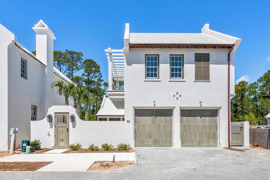 This Somerset Home, GG7, features streetscapes characterized by white garden walls that open onto a rugged natural landscape. A neighborhood that is bit more ''Country'' than ''Town.'' Much emphasis was placed on outdoor living with an open arrangement of interior spaces extending outdoors with garden rooms and courtyards shaded by trellises and arbors. Outdoor gathering places with firepit alcoves, water features, thoughtfully placed pools, covered summer kitchens and bars, and screened garden rooms are designed to maximize each property's use and enjoyment. GG7 fronts the 20-acre Nature Preserve, in close proximity to the The Silva amenity to be delivered in the GG Block. The Silva will becomprised of a central event lawn, an enclosed pavilion opening onto the event lawn, pool, and