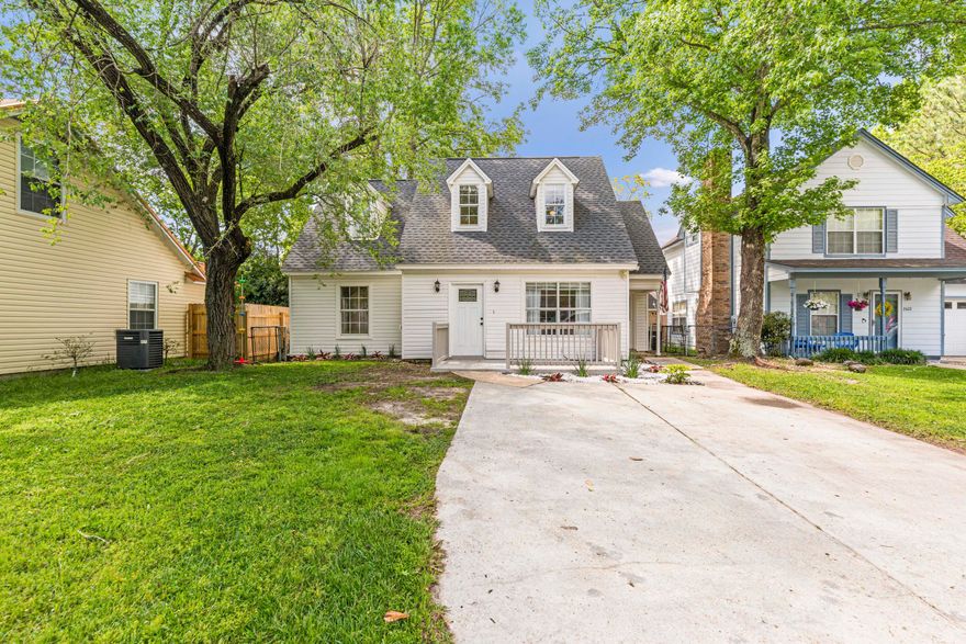 Picture yourself in this spacious four-bedroom, two-and-a half bathroom where every corner is filled with potential and comfort. Newer 2022 roof ensures peace of mind, while the inviting brick fireplace beckons you to cozy up on fall evenings. With a fresh exterior paint job, large open porch, the curb appeal on this property is unmatched. Step inside and find a nice floor plan offering privacy with the primary bedroom downstairs with a spacious private bath. Head upstairs to find 3 generous bedrooms with large closets and built in storage. Upstairs also had a full bath. Step outside and enjoy your fenced in back yard with a tree to provide shade.