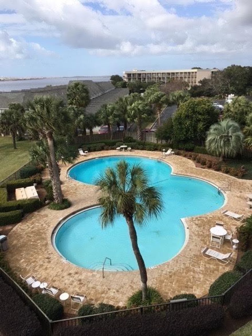 Amazing view from this never rented Studio Condo overlooking the pool , the Intercoastal waterway and Okaloosa Island. This unit is on the top floor of the building and is in pristine condition and has never been rented or even occupied. Sold fully furnished and was recently painted. Convenient location, can be either full time residence, second home or vacation rental. At this price would be a great investment for even a long term rental. Has efficiency kitchen, refrigerator and small dining table.