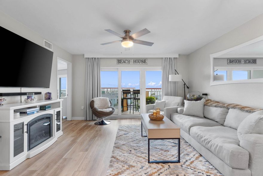 Wow!  Must See!  2BR/2BA Condo on the beach side of Santa Rosa Blvd!  NICE views of the Gulf and the Sound!  ***NEW Renovation in 2022!*** You'll love it!  This was not a rental, and everything is ''LIKE NEW!  Furnished as seen in the pictures.  Great Rental Opportunity, 2nd home, or to live in at the beach! Okaloosa Island is a popular vacation spot with restaurants, pubs, and other tourist attractions!  ***$40k per unit Assessment completed in 2022.  This has been paid by the seller.  This included New Windows, New Sliding Doors, Water Proofing, Painting, Repairs to the building, and other miscellaneous items.  SIRS Completed in Fall 2024. Traditional Reserve Study Completed Fall 2024. Whole Complex Roof Replaced Nov 2024.*** Amenities include indoor/outdoor pool,   See More... Amenities continued - picnic area, BBQ, fitness center, and covered parking! 1 Assigned space, too! Buyer to verify measurements and pertinent data. Pets not permitted, guest or owner.