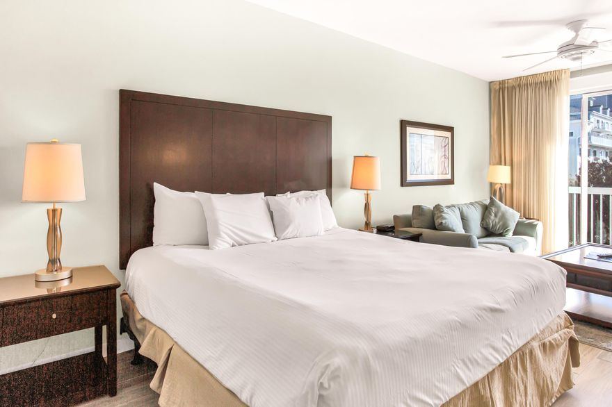 Admire the Choctawhatchee Bay from this 5th floor lock-off in Elation. With the ability to rent 3 ways (2-bedroom, 1-bedroom, & studio), you have the opportunity to maximize your rental income. Upon entering the unit you are greeted with updated wood-look tile floors, where you can enjoy the beauty of wood and the waterproof benefits of tile floors. The 1-bedroom unit offers a full kitchen, dining & living area, and balcony with table & chairs. In the Master Bedroom, retreat to the king size bed after a day exploring the Resort. The studio features a kitchenette, full size bathroom, king size bed & sleeper sofa. 6-seater golf cart to be included with the sale of the property with acceptable offer. Owners have access to additional storage in the parking garage. As an owner you will have access to the private Solstice Club, an amenity featuring grills, a screened porch, indoor bar, and more. Enjoy peaceful living while being conveniently close to the shopping, dining, and night life hot spots in the pedestrian Village of Baytowne Wharf.

As an introduction to the Sandestin lifestyle, we invite our new owners to explore amenities that make Sandestin special. The listing brokerage and seller(s) are presenting the buyer(s) of this property with (2) 90-minute rounds of Tennis court time, a golf foursome at one of our three championship courses, and a round of golf for up to four (4) players at the unrivaled Burnt Pine Golf Club.

Sandestin Golf and Beach Resort features more than seven miles of beaches and pristine bay front, four championship golf courses, 15 world-class tennis courts, a 226-slip marina, a fitness center, spa and celebrity chef dining. Shop, dine and play at the charming pedestrian village, The Village of Baytowne Wharf and more. Inside the gates of the resort, residents enjoy a balanced lifestyle of high-class living, spanning the 2,400 acres from the beach to the bay. Everything within the gates of the resort is accessible by golf cart or bicycle. The entire resort is interconnected by miles of pedestrian, bike and golf cart paths that weave through groves of live oaks, meandering past natural lagoons, fountains, man-made lakes, and meticulously landscaped fairways.