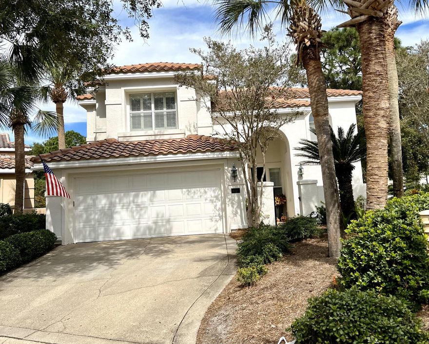 Incredible home inside Sandestin on Baytowne Golf Course. This two-story property has an open floor plan with soaring 20+ ft. ceilings providing spacious living and loads of natural light. This is the largest lot in beautiful Legend Creek, providing privacy with views of the fairway and ponds from the screened Lanai and the additional side patio. Major upgrades made to the home including NEW CLAY TILE ROOF (Dec. 2021), new insulation, new A/C system (gas heat), new tankless gas water heater, as well as interior and exterior paint.  Other amenities include a passthrough gas fireplace, gas stove, granite kitchen countertops, stainless appliances, en suite bathroom in each bedroom, renovated master bath, and tons of overhead storage in the two-car garage.