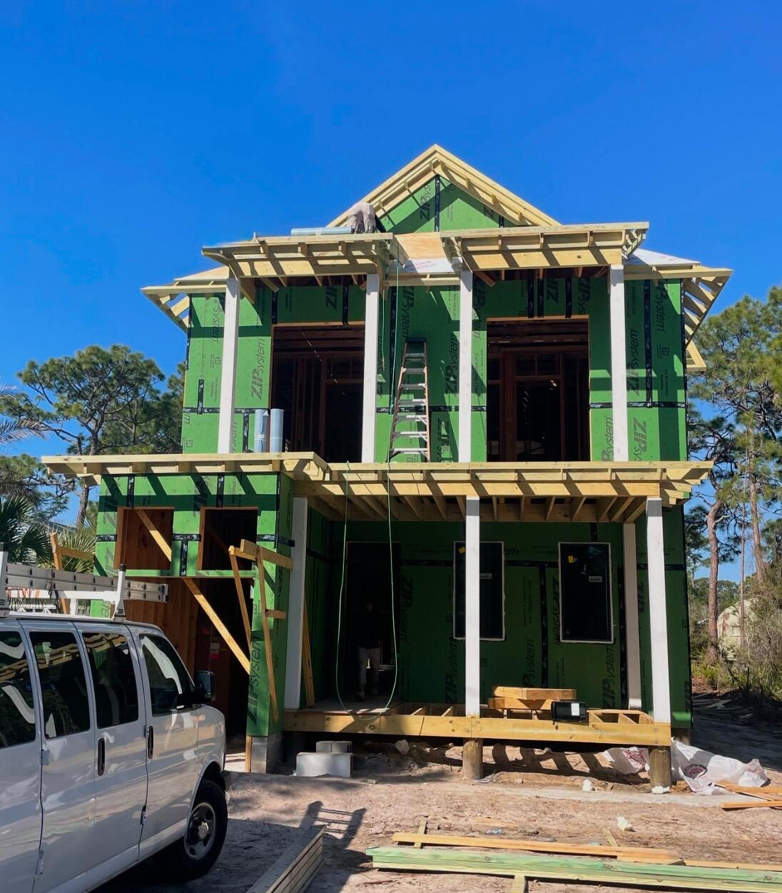 Estimated completion, November. Photos of finished home are of a similar plan. Welcome to 80 Chelsey Lane! Gulf Shore Manor is a non HOA deeded beach access neighborhood. Along with an abundance of outdoor living space, this well thought out custom home features two Master bedrooms, one on each floor. One of the five spacious bedrooms includes six built in bunks, four fulls and two twins. Cook your heart out on the 48 inch range or outside in the summer kitchen overlooking the pool and cabana.  Seller has a finished and furnished, similar house for sale one street over.