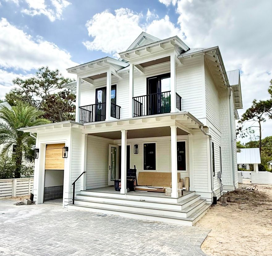 NOW offered Fully Furnished & turnkey! To be completed by November. Photos of finished home are of a similar plan. Welcome to 80 Chelsey Lane! Gulf Shore Manor is a non HOA deeded beach access neighborhood. Along with an abundance of outdoor living space, this well thought out custom home features two Master bedrooms, one on each floor. One of the five spacious bedrooms includes six built in bunks, four fulls and two twins. Cook your heart out on the 48 inch range or outside in the summer kitchen overlooking the pool and cabana.  Brand new 6-seat golf cart to convey with acceptable offer.  One year Builder Warranty also conveys.