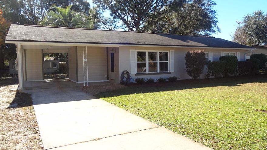 Cute 3 bedroom home in Fort Walton Beach. Plenty of windows that allow the natural light to shine in. The interior has soft neutral colors. Carpet in living area and in bedrooms. COREtec flooring in kitchen, dining area and hallway. Home has newer windows and newer kitchen updates. Large fenced-in back yard with a drive thru gate and 2 storage sheds (16x10 & 10x8). Yard is perfect for pets, children or cook outs. Exterior has just been repainted. Very close to both bases, beaches, Edwins Elementary and FWB High School. Home has been successfully rented for many years.