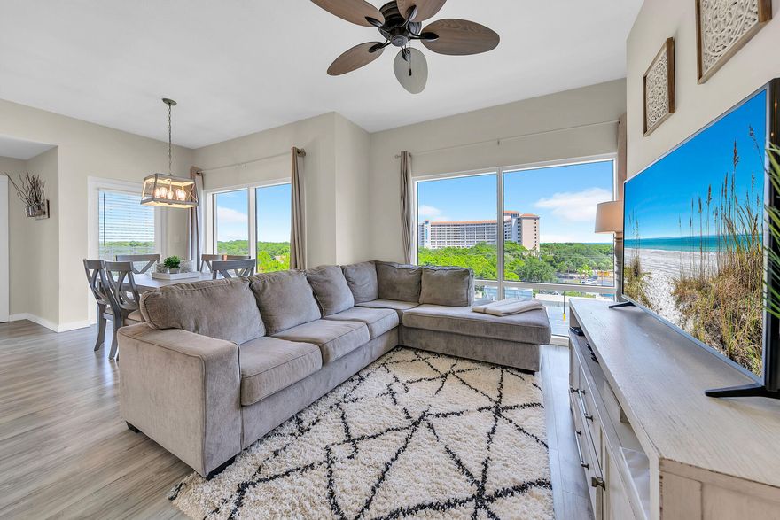 Beautifully renovated 2BR/2.5BA CORNER, LOCK-OUT features a wrap around balcony. This condo features a charming beachy style with updated furniture, blending coastal vibes with modern comfort. The current owner self rents each side separately...a 1BR 1.5BA that sleeps 4 (half bath is great for the guest on the sleeper sofa) and a Studio that also sleeps 4. The units are being offered fully furnished. The 1BR side features a long wrap around balcony and Gulf views. The large windows allow natural light to flood the space highlighting the breezy, relaxed aesthetic. Located in Sandestin Golf & Beach Resort with all the golf, tennis, beach, water activities, dining and shopping you can handle! This condo is the perfect retreat for a coastal get away! New HVAC too!