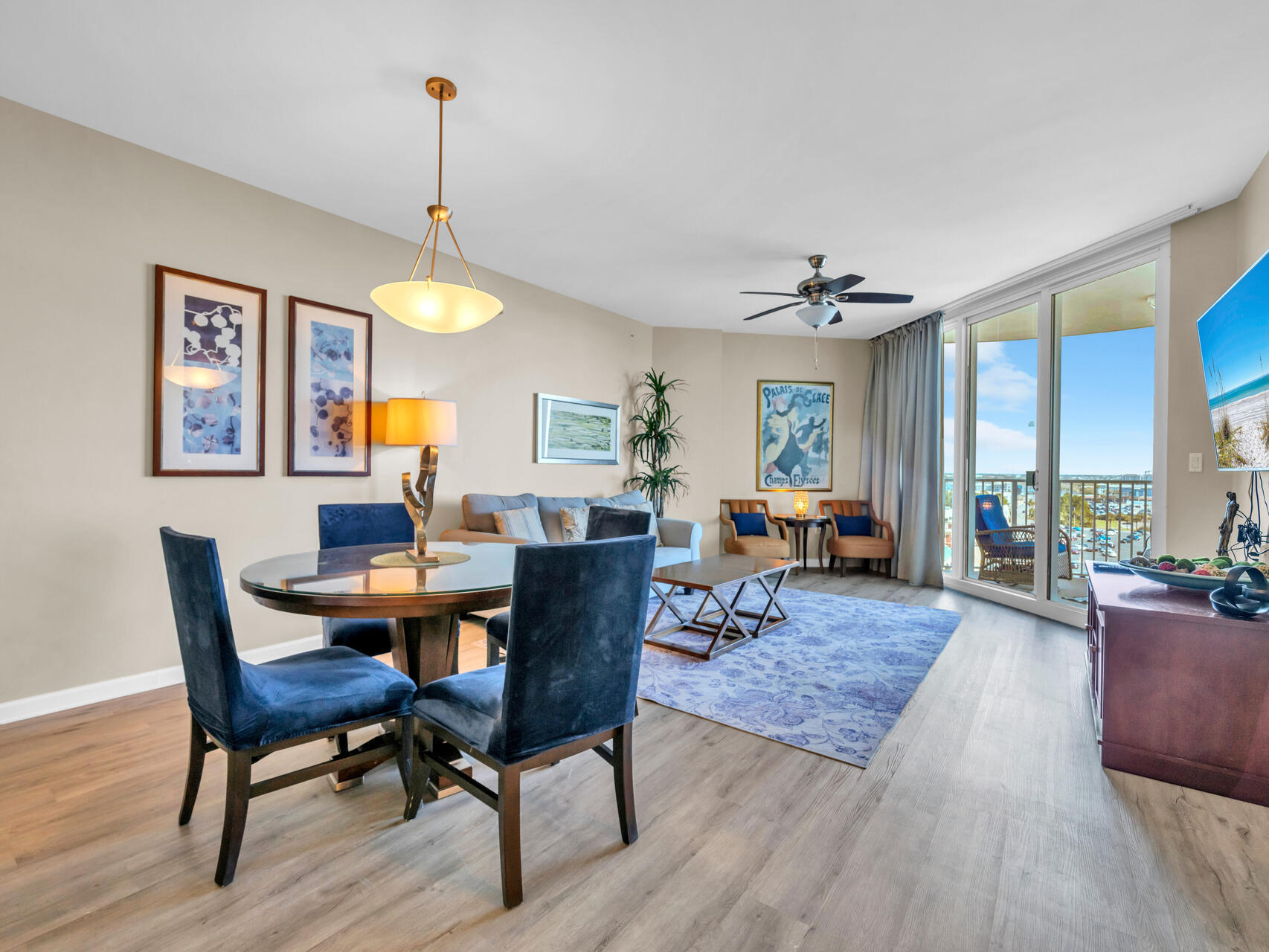 Discover breathtaking views of Henderson State Park and the Gulf from this stunning 9th-floor unit at The Palms of Destin! You'll immediately fall in love with this beautifully upgraded space, which boasts new stainless steel appliances, luxurious LVP flooring, and a modern HVAC system installed in 2022. This versatile unit, perfect for primary living, a secondary getaway, or a smart investment, features 2 spacious bedrooms and 2 bathrooms, comfortably accommodating up to 6 guests. This resort allows you to park and relax without ever needing to drive during your vacation. Enjoy the convenience of an on-site restaurant and coffee bar, along with a seasonal shuttle service that runs to various attractions in the area. Notably, HOA fees cover all utilities, including electricity, water, trash, Wi-Fi, and cable!
During the day you are sure to enjoy the exterior features of the 11,000 sq ft lagoon pool, w/ waterfalls and bridges within the 2 acre ''oasis''. The children's pool and interactive splash fountain will provide hours of enjoyment while the parents enjoy a swim, or lounging with a drink from the on site restaurant and coffee shop. The Palms also features a new state of the art fitness center, pickle ball (outdoor), tennis and basketball court, seasonal shuttle and a new outdoor grilling area, and an electric car charging station! Look no further as The Palms Resort and Conference center is a 5 star resort with amenities hard to beat! Then in the evening, you will find yourself on the balcony enjoying the breathtaking sunsets! Call your favorite agent for a showing today!
While we believe all information to be accurate, buyer to verify all information including dimensions.