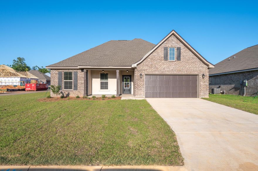 This gorgeous BRAND NEW DSLD CONSTRUCTION is located in the new subdivision of Sweetbarb Estates on a large corner lot. It features an open spacious floor plan with a neutral color pallet and luxury vinyl flooring throughout. The kitchen comes equipped with soft close cabinetry, Quartz countertops with an island and breakfast bar, pantry and dining area suitable for a table seating 6. The large primary suite offers a spacious bathroom with dual walk-in closets, double Quartz vanity, garden tub and separate walk-in shower. The 3 additional bedrooms share a hall bathroom which has a shower/tub combo with Quartz countertops. Other mentionable features are ceiling fans in all bedrooms, blinds throughout, pull down attic stairs, recessed lighting, covered patio, hurricane coverings and all bric