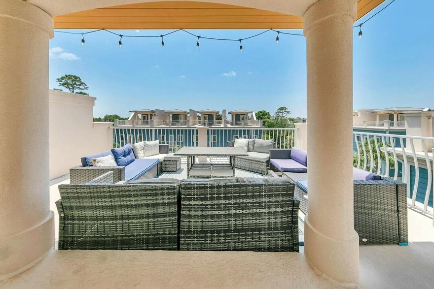 SELLER CONSIDERING ALL OFFERS!  Desirable END UNIT Townhome located only steps away from Ed Walline Beach Access, Shunk Gulley and Gulf Place Town Center!  Boasting 4 Bedrooms all with their own ensuite bath and a rooftop terrace with Peekaboo Gulf Views!   $75k spent in recent renovations and new furnishings within the past 2 years.  1 car garage is perfect for storing your golf cart and beach gear.  Community is gated with its own pool to rinse off the sand after a day at the beach.  Gross rental projections up to $113k.  Selling turn-key and rental ready!*Buyer to verify all info/dimensions provided herein.