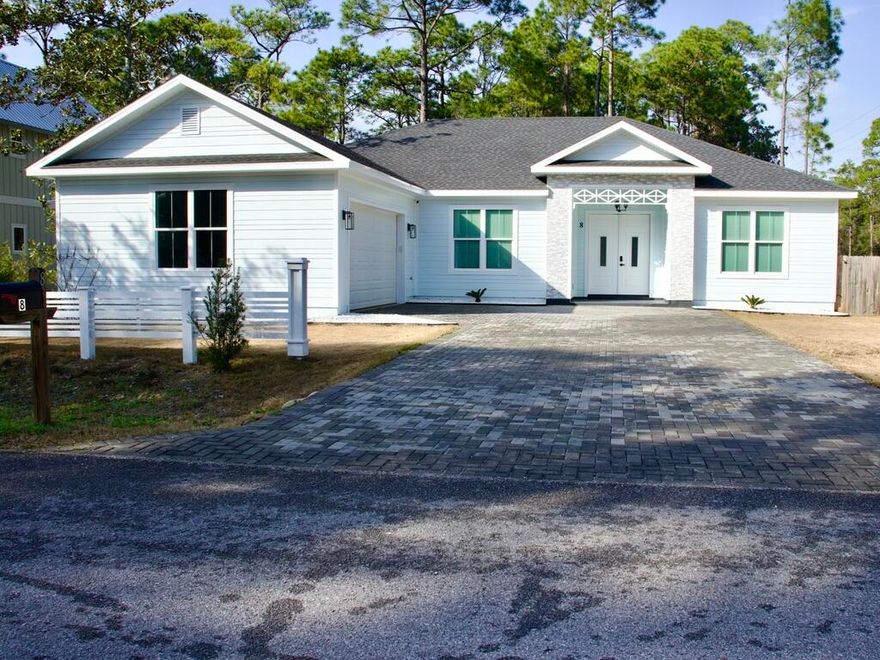 Completed in 2024 and ideally located north of Hwy 98 near 30A West access, this 4BR/2BA home offers 2,100 heated SF (2,830 under roof) on ~0.31 acres in Flood Zone X with no wetlands and no rental restrictions. The backyard is being transformed into a private retreat with a pool, Belgard pavers, travertine coping, a pergola, and refined landscaping--expected to be completed by the end of March. Interior features include 10' ceilings, tile flooring, crown molding, custom trim, a 3-panel slider, a tile fireplace, and premium backsplash. The primary suite includes a frameless glass rainhead shower, soaking tub, and walk-in closet with built-ins. Fully fenced with irrigation and a paver driveway. Located ~1.2 miles to Bay Circle Boat Ramp and ~3.5 miles to beach access. This exceptional new construction home offers the perfect blend of coastal luxury, investment potential, and long-term cost efficiency, ideally positioned just north of Hwy 98 near 30A West, placing you within minutes of the Emerald Coast's most desirable destinations while maintaining privacy and space.
Built on a backfilled stemwall foundation, this property provides enhanced elevation, durability, and drainage, an important structural advantage for long-term performance and peace of mind. Located in Flood Zone X, the home does not require flood insurance, representing significant annual savings compared to many nearby properties. Additionally, the absence of an HOA eliminates monthly fees and restrictive covenants, further increasing both flexibility and net return potential.
The exterior has been freshly painted with an additional coat in November 2025, using self-washing paint properties for long-term maintenance and durability.
Inside, the home showcases refined architectural detailing and high-end finishes throughout. The open-concept living space features 10-foot ceilings, full tile flooring throughout, baseboards, crown molding, and custom window and door casing trim, creating a clean yet elevated aesthetic. A tile-wrapped electric fireplace extending to the ceiling anchors the living area, adding both warmth and visual impact.
The kitchen is designed as both a focal point and functional hub, highlighted by an oversized quartz island, ideal for entertaining, casual dining, or gathering. It seamlessly connects to a dedicated breakfast area as well as an additional flexible dining space, which can easily be adapted into a second lounge, play area, or extended entertaining zone.
A luxury 3-panel sliding glass door opens the living area to the outdoor space, creating a seamless indoor-outdoor flow that defines coastal living.
The primary suite offers a true retreat experience, featuring a freestanding soaking tub, a spacious walk-in shower with frameless glass enclosure and rainhead, and a custom-built walk-in closet system. Additional closets throughout the home are also equipped with built-in organization systems, enhancing both functionality and storage efficiency.
The outdoor living area is being thoughtfully completed to match the quality of the home. The backyard will include a private pool, Belgard smooth paver deck, travertine coping, and a pergola structure, all complemented by a refined landscape design, irrigation system, and sod coverage. Construction is expected to be completed by the end of March, with updated photography to follow.
The property is fully enclosed with a 6-foot wood privacy fence along the sides and rear, while the front elevation features a 4-foot decorative wood fence, creating an attractive and cohesive streetscape.
For boating enthusiasts and investors alike, the location is a major advantage. The home is situated approximately 1.2 miles from Bay Circle Boat Ramp, providing convenient water access to Choctawhatchee Bay. The parcel provides ample space to accommodate boat storage on-site.
Beach access is equally convenient, with the nearest public beach access approximately 3.5 miles away, followed by multiple access points along 30A and Scenic Gulf Drive within about 5.5 miles.
Everyday conveniences are just minutes away:
~1.3 miles to Walmart
~2.6 miles to Publix at Grand Boulevard
~5.1 miles to Silver Sands Premium Outlets
With no rental restrictions, this property is ideally suited for short-term vacation rental investment, second home use, or full-time living. The combination of location, construction quality, luxury finishes, and reduced carrying costs (no flood insurance + no HOA) makes this a compelling, income-producing opportunity at the highest level of the market.