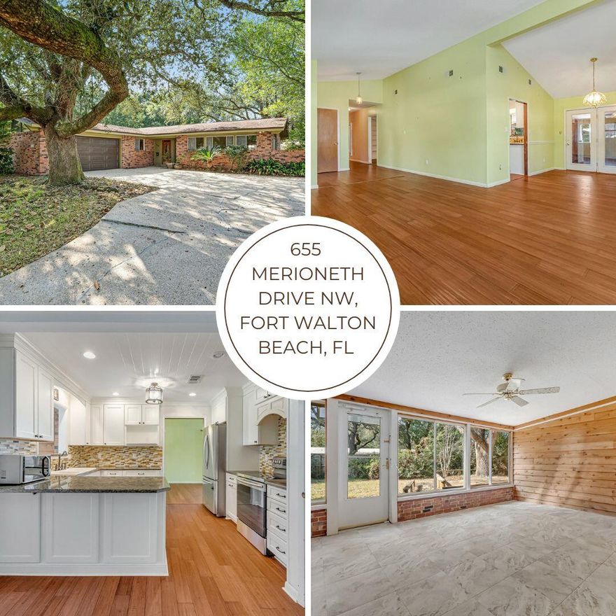 LOCATION-LOCATION-LOCATION!!! Spacious 4 Bedroom - 2 Bathroom - 2 Car Side-Entry Garage All Brick Home on Large 0.41 Acre-Lot in the highly desirable KENWOOD. Just off of the foyer, you are greeting by a large living room with vaulted ceiling. Just off of the living room is a formal dining room that also connects to the home's kitchen. The updated kitchen offers stainless steel appliances, granite counter tops and wood cabinetry. The kitchen connects to a family room that can be used interchangeably with the formal dining room. A Florida Room overlooks the large privacy fenced back yard. A bonus room serves as a great home office, crafting room, or needed extra space to enjoy. The large master bedroom has a private master bathroom, twin master closets, and a private courtyard patio to enjoy sipping your morning coffee or evening wine. There are three additional bedrooms off of the main hallway and an additional full bathroom. There is an oversized side entry garage that will accommodate large vehicles. The gorgeous 0.41-acre lot offers plenty of yard and mature live oaks for you to enjoy. 2023 HVAC - 2019 New Roof - 2015 HWH. So, bring your plans and make this gem your very own. Don't let your opportunity to own this home slip way...schedule your showing TODAY!