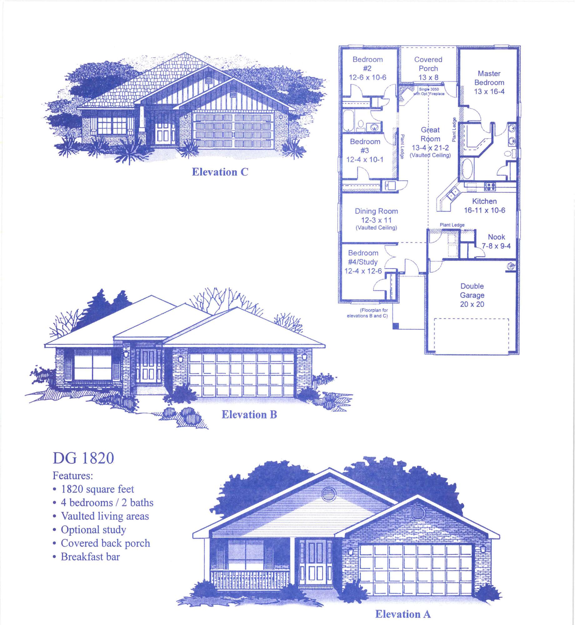 This gorgeous 1820 square foot home has so much to offer! It is being built in North Crestview, withing walking distance to schools, shopping, and dining. Location is great! The home offers 4 bedrooms and 2 full bathrooms. It is 4-sided brick, has a professional landscaping package including a fully sodded yard and an automatic timer-controlled sprinkler system. The home has a 2 car fully finished automatic garage with pull downstairs for extra storage and has a community pool for your enjoyment. Some upgrades that are being added to this home include granite countertops in kitchen and bathrooms, upgrade LVP flooring everywhere with carpet only in the bedrooms, craftsman style elevation and a 5' ft shower in the master bathroom! The home is a must see!