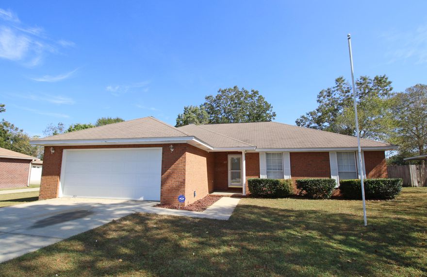 PEACEFUL AND QUIET! Nice all brick home situated on a large lot in a cul-de-sac. Spacious and Open living area with cathedral ceiling, wall sconces, recessed lighting and a corner fireplace with mantle for those cozy winter nights. Dining area opens into the living room with a large window overlooking the private backyard. Kitchen has lots of cabinets and plenty of counter space, recessed lighting and a island with a breakfast bar complete with the sink and dishwasher so you don't have to miss anything. Den/office off the living room with vaulted ceiling. Good size master bedroom with master bath that has a linen closet, toilet room and a walk-in closet. Split bedroom floor plan allows you additional privacy from guests or children. Large inside laundry room complete with a newer