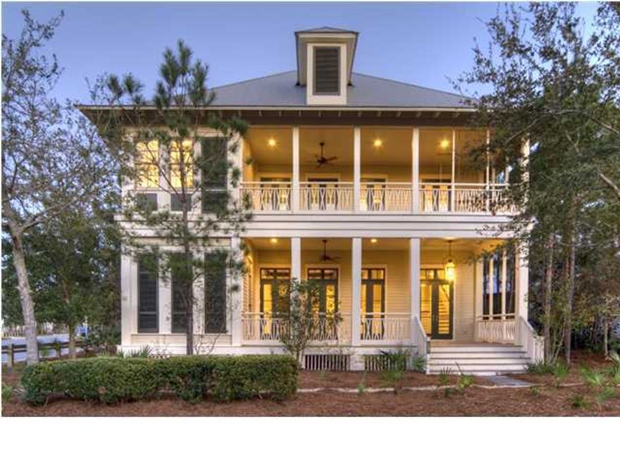 This Geoff Chick-designed home is situated on a corner lot in the Eastern Cove neighborhood of WaterColor Phase 2 that overlooks the Pond Cypress water feature. It is only steps from the heated pool at Camp WaterColor and short bike ride away from the Publix grocery store at WaterColor Crossing. A significant remodel was completed at the end of 2012 that increased the heated and cooled square footage from 2,761 square feet to 4,009 square feet and created what is essentially a brand new home that has not been lived in since. The main house features two master bedrooms, one of which is conveniently located on the ground floor overlooking Pond Cypress. Its exquisite bath features a marble counter, designer counter-to-ceiling mirror, hexagonal tile marble floor and unique beveled subway tile
