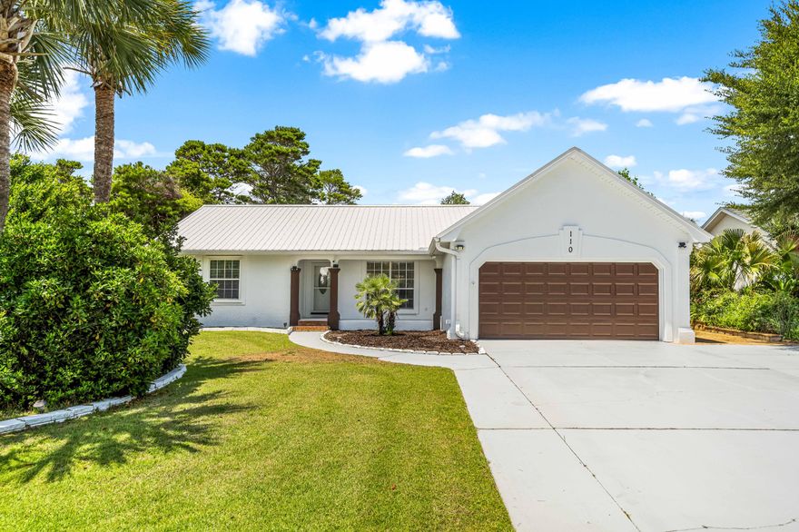 Five minutes east of 30A! Beautifully updated 3BR/2BA home with a pool on a large private lot. A spacious open floor plan combines the living/dining/kitchen area of the home. Large master bedroom with a walk in closet and two additional closets. Plenty of room for entertaining in the fenced back yard. Complete with the screened pool, gazebo, fire pit and lush landscaping. Just a few blocks from the beach, an easy walk, bike or golf cart ride to the sand. Close to restaurants and shopping make this a perfect opportunity for a primary, second home or investment property. Sold fully furnished.