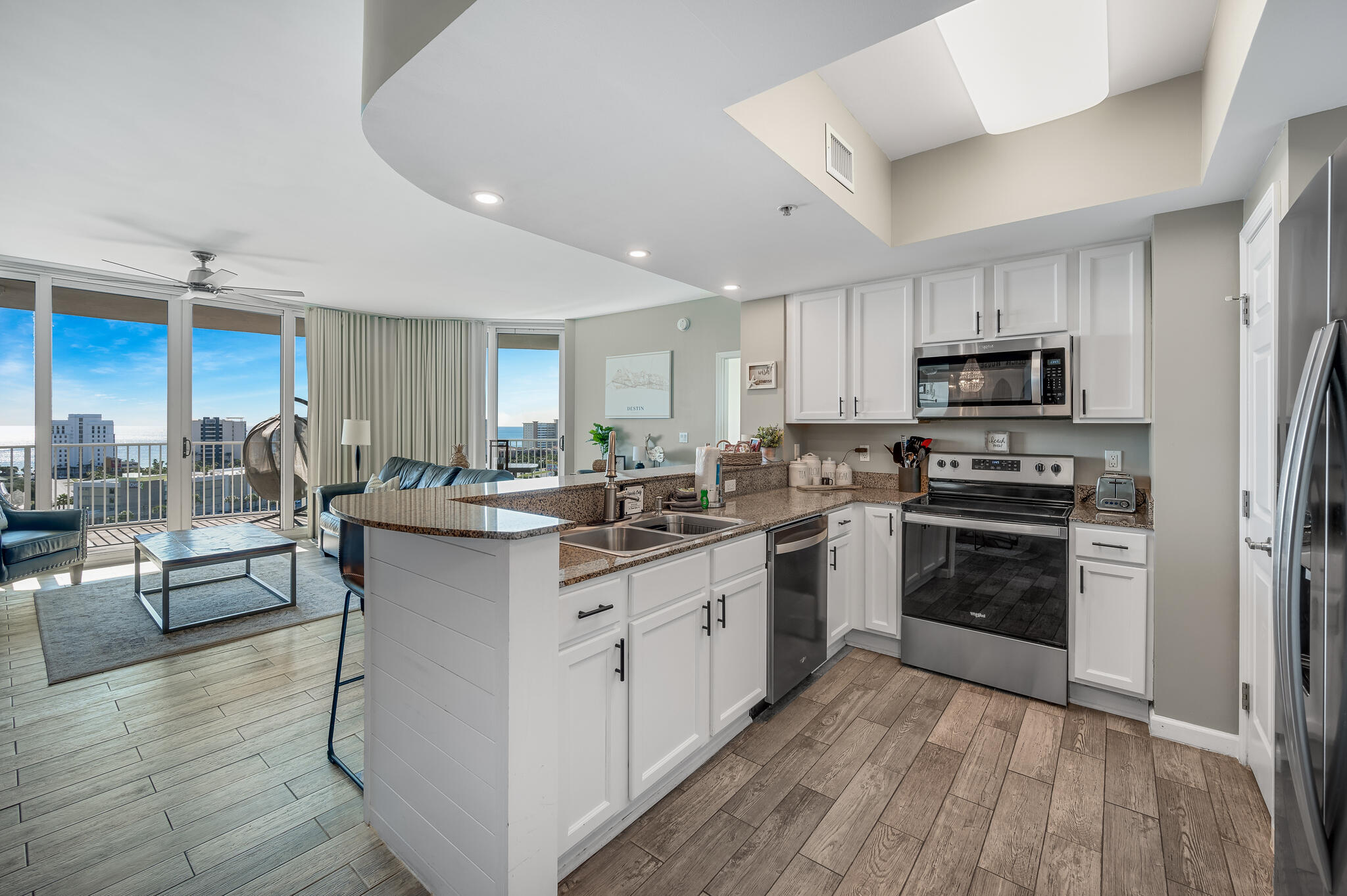 It's NO wonder this unit grossed over $94K last year! Unobstructed panoramic views of the Gulf of Mexico and the Destin Skyline will take your breath away upon entry. Located on the 11th floor of this popular resort complex, this well- appointed turn-key, 3 BEDROOM, property offers an easy carefree beach lifestyle. All utilities are included in the fees. The open floorplan provides room for entertaining, but also affords privacy for owners and guests with over 1,400 square feet of living space. Expansive balconies bring the outdoors in, filling the condominium with natural sunlight.