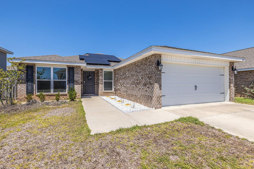 Fall in love with this great floor plan! It features 3 bedrooms, 2 baths, and a 2 car garage. The open kitchen features stainless appliances, granite countertops and a breakfast nook. The kitchen is right around the corner from the dining area and also opens to the family room w/access to the back patio & fenced yard. The home has a split floor plan so the master suite is spacious and on the opposite side of the other bedrooms for extra privacy. The master bath features a walk in closet & dual sinks. This neighborhood is near I10 and features a gorgeous community pool & pavilion, a playground, and even a dog park!  Not only will you enjoy the home, but also discounted energy bills with PAID OFF SOLAR PANELS and the seller is even offering $4K CLOSING COST CREDIT for a full price contract.