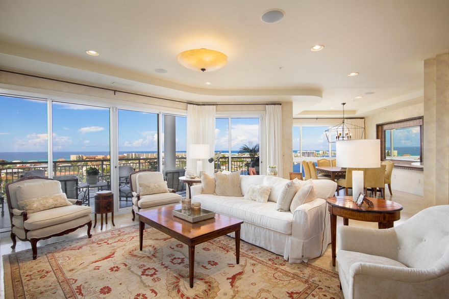 Grand Harbor penthouse 910 with it's 70 ft. boat slip is the ultimate luxury residence located Destin's most exclusive waterfront development. Featuring updated ''in-trend'' furnishings and finishes, this two story 4,400 square foot 5 bedroom, 6 bath condo has the perfect floor plan and offers great amenities with the finest views on the Emerald Coast from first and second floor balconies. The master suite and three of the four guest suites are waterfront with incredible gulf and harbor views. A wine cellar, sound-proof media room, and private balconies are prime examples of why this condo is so livable. Located on 2.5 acres and almost 500 ft. of waterfront,