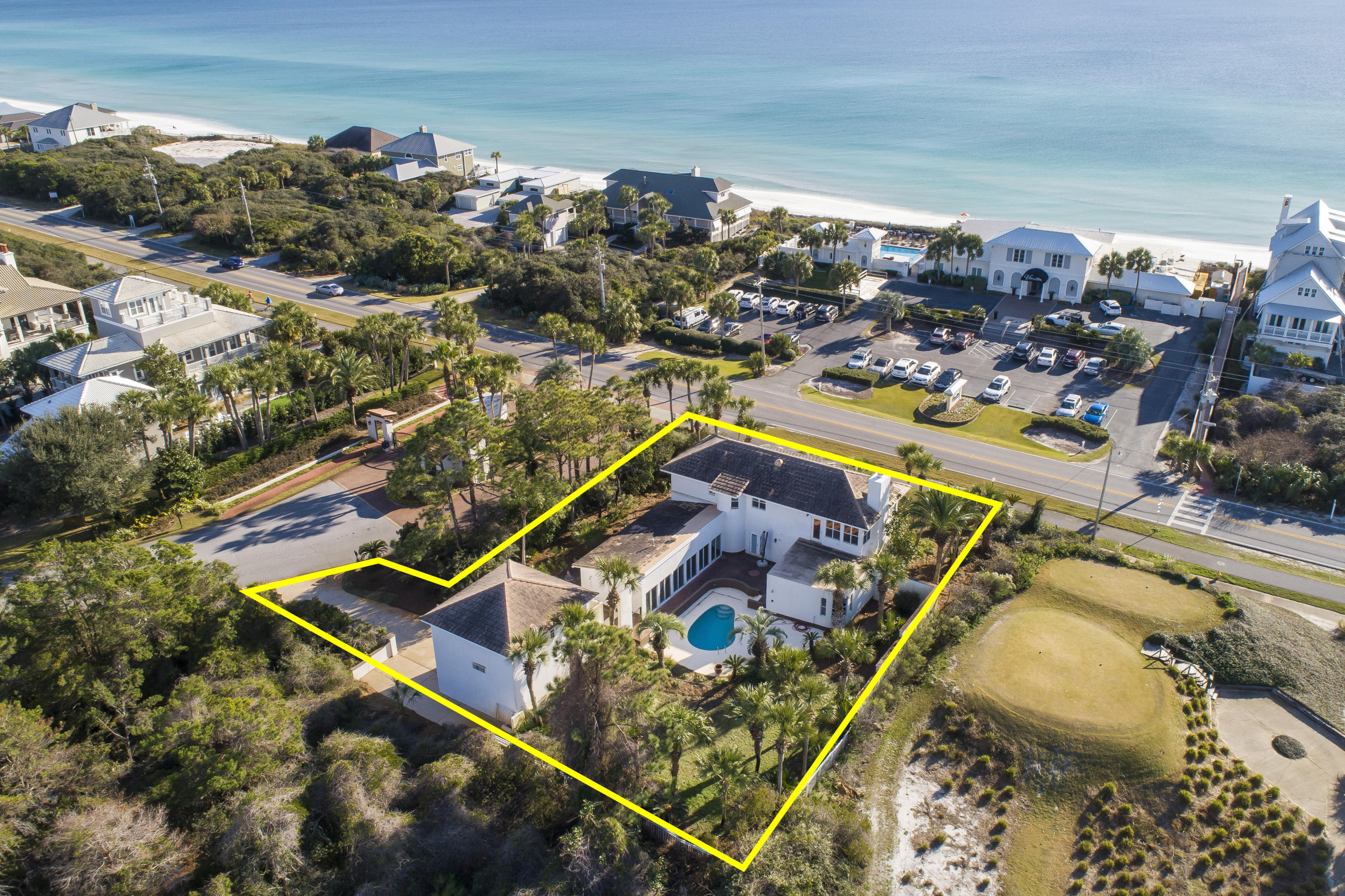 Real Estate Owned REO. A legacy beach home rare opportunity on a corner lot! Gated community Incredible price on this beautiful 6 bedroom, 6 bath -- Island Style-- home, overlooking the Gulf of Mexico, Santa Rosa Beach Club, and the Santa Rosa Golf Course. All of this plus beach access right across the street, a private pool, and spacious carriage house and garage. The main house has an open floor plan that boast gulf views from the main living room/kitchen and front porch. It also has a flex second living space on the first level. You will not find a home this close to the gulf with gulf views, dining+ entertainment galore --steps away and at this price! Sitting on .3 acre+ lot, this property is an island paradise waiting for you! Call to take a look at 19 SeaWinds Dr at BellaMar today.