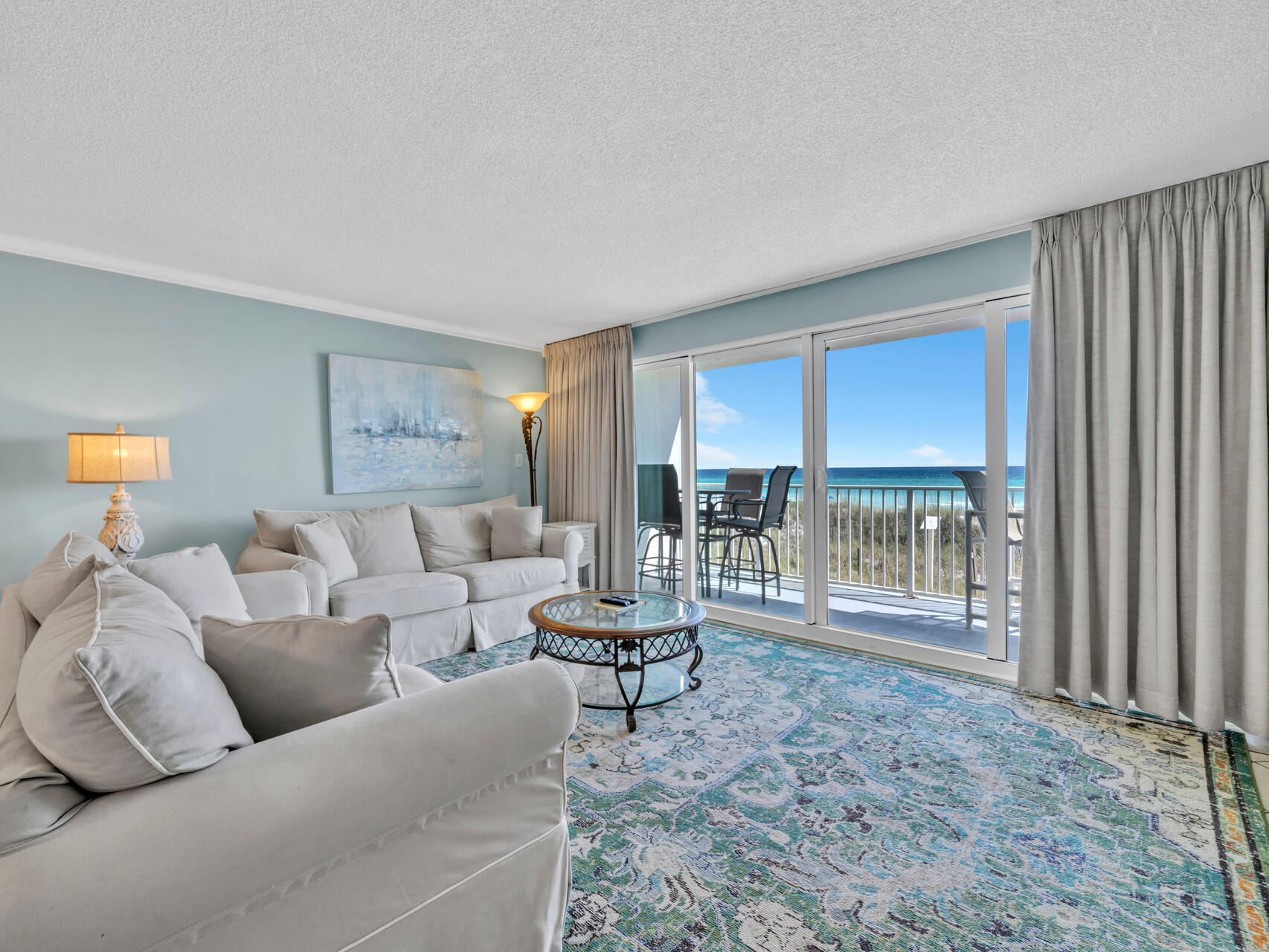 Welcome to your slice of paradise at Cabana Club in Destin, Florida! This beautifully updated first-floor beachfront condo offers stunning, unobstructed views of the Gulf of Mexico and direct access to the sugar-white sands of the Emerald Coast. Spanning 1,100 sq ft, this one-bedroom, one-and-a-half-bath unit is thoughtfully designed for comfort and style. The open-concept layout blends kitchen, dining, and living areas for easy entertaining and relaxing. Step outside and enjoy the coastal breeze from your private patio--perfect for morning coffee or sunset cocktails. Easy walk-up access--no elevators needed! Two storage units convey, one inside and one outside. Whether you're searching for a vacation home, investment property, or a personal coastal retreat, this fully furnished condo checks all the boxes. Seller offering $3,000.00 buyer flooring allowing or closing costs allowance. Strong rental potential.