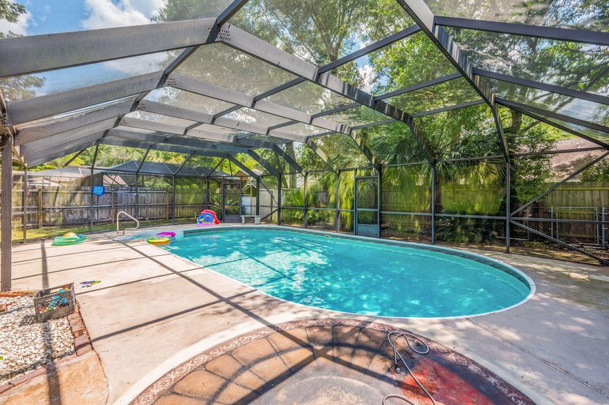 Welcome to your dream home in the highly desirable waterfront community of Poquito Bayou! This beautifully updated 3-bedroom, 2-bath home perfectly combines comfort, functionality, and a prime location. Set on a spacious lot, the property features a large screened-in pool and patio--ideal for entertaining--plus a separate yard space perfect for kids or pets. Inside, you'll find a thoughtfully designed layout with a modern kitchen boasting quartz countertops, custom cabinetry, a tile backsplash, and a cozy breakfast area complete with a built-in coffee bar. The adjacent dining room overlooks the pool and offers direct access to the patio, while a flexible front room can serve as an office or second living area. A spacious family room provides plenty of room to relax, and all three bedrooms offer generous space, including a primary suite with a large walk-in closet.

Located within walking distance of one of two scenic waterfront parks, this home is also part of a vibrant, family-friendly neighborhood known for its large playground, regular community events, and welcoming atmosphereall with no HOA. Don't miss your chance to live in one of the most charming and active waterfront communities on the Emerald Coast!

* Seller to replace roof with acceptable offer*
Lawn pump and sprinkler system as is. 
Buyer to verify all dimensions