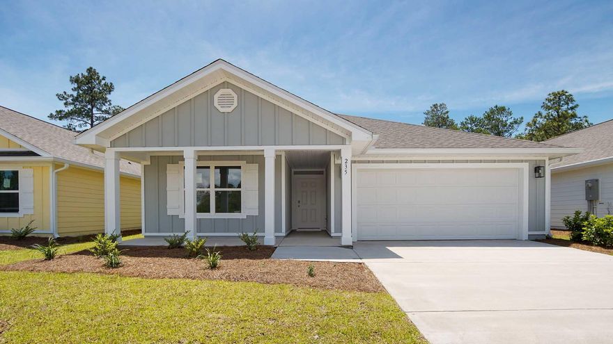 Welcome to 235 Eunola Lane at Ashton Park Phase III in Freeport, Florida. This home is ready for move in and features the popular Ryder floor plan. The entry hall leads to open and spacious living area with windows along the back of the home, adding to bright feel of this floor plan. The Kitchen has a center island and looks out to the large great room and direct access to the dining area. The open concept design of this floor plan affords a comfortable living space. Off the living area you will find the spacious primary bedroom that offers a private retreat at the end of the day. This bedroom features a private ensuite bathroom that has two generous size closets for your wardrobe needs. The primary bathroom has a large vanity with dual sinks and a nice size shower and a separate water closet for privacy.  Beautiful interior features include granite countertops, EVP flooring in the living areas and carpet in each bedroom. The kitchen is equipped with name brand stainless appliances which include a smooth top stove, microwave and dishwasher. 
  

The additional bedrooms all feature spacious closets, two have a shared bathroom in between. The fourth bedroom is located off a small hallway that also leads to the laundry room and has access to the two-car garage. The fourth bedroom is a perfect place for guests, or it could be used as a home office. For more information on this home, contact a D.R. Horton sales representative today.