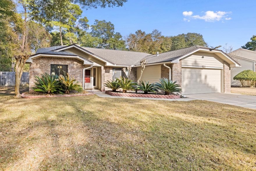 Let's paint a vivid picture of 101 Rockywood Way. Once upon a time, Barton Homes built this home with meticulous craftsmanship in the Rocky Bayou neighborhood of Niceville. This house isn't just any house - it is one that embodies quality construction, pride of ownership, and is situated on a quarter-acre corner lot. In the spring, a variety of lush Crepe Myrtles adorn the small private front open patio area. Inside, the house exudes a warm, welcoming atmosphere. From the foyer entrance, you enter the living room and enjoy the natural lighting from two skylights above, where the sunlight streams through, casting a golden glow on the laminate flooring. This cozy haven is where a crackling fire can be made in the wood-burning fireplace featuring a wooden mantel.     Click ''Read More' The front of the fireplace and hearth are beautifully accented with classic brickwork, adding texture and charm. What a way to invite long conversations and lazy weekends. The kitchen is situated so the chef can be included in the living room activities during meal prep time. It is outfitted with stainless steel appliances, oak cabinetry, and plenty of granite countertop prep space. The breakfast nook overlooks the spacious and wide-open backyard, which is large enough to add a pool without being encumbered by trees. The split bedroom plan is a sanctuary for comfort, each bedroom having frieze carpet, a 7' long closet, a ceiling fan, and 2-inch wood-colored faux blinds. The master suite, in particular, is a retreat within a retreat, featuring a spacious walk-in closet and an en-suite bathroom with a luxurious soaking tub and a separate shower that provides the perfect escape after a long day to soak or wash away the day's stress. Imagine stepping out the sliding glass doors to the open patio and unwinding by a fire pit with a glass of wine. Coming back to reality, the laundry room is very functional with cabinet storage and countertop space for a folding station. Store mops, brooms, and a vacuum in the handy utility closet. The pocket door allows you to close off the sound of the washer and dryer during cycles. In the garage, imagine a well-organized garage that makes any DIY enthusiast's heart race. Mounted on one wall, is a large peg board that keeps tools and small items within easy reach. Just below the peg board, there's a sturdy workbench made of solid wood. It provides ample space for any project. The surface is clean but shows the wear of many successful undertakings. Along another wall, top-mounted cabinets and built-in wood shelving units offer extra storage space. One of the top shelves stores the hurricane window coverings to include the skylight coverings. All in all, it's a practical and robust setup, perfect for working on projects, storing tools and supplies, and ensuring everything is secure and accessible. What kind of projects would you tackle in a garage like this? The dimensional shingled roof was replaced in 2016. All popcorn ceilings were removed in 2017. In 2024, all T-111 siding was replaced with Hardiboard and a fresh coat of paint. January 2025, the water heater was replaced with a 50 gallon gas-powered unit and a complete gas HVAC system was replaced with a new Trane R-410 refrigerant system. Easy access to schools, shopping, entertainment, Destin, and other local cultural attractions. Walking distance to "The Crossings" which includes Publix, Kovy Nail Spa, Crumbl Cookie, Walton Drycleaners, Fat Boys Restaurant, SuperCuts Hair Salon, and more. CEFCO gas station is on the corner and even 3rd Plant Brewery is within a short distance. What truly sets this house apart aside from its convenient location, is the palpable sense of pride that permeates every corner. Sellers have poured their hearts into maintaining and enhancing this home. Immense precision was taken in every repair, every upgrade knowing that their efforts would preserve the house's integrity. This is the magic that happens when a house truly becomes a home.