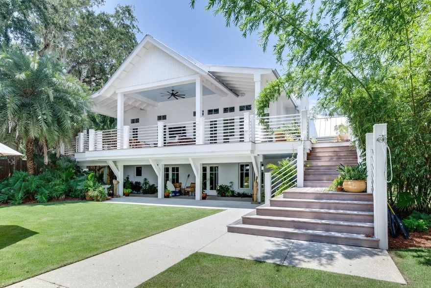 Tucked behind custom gates on a sprawling 1.33-acre waterfront lot with 110 feet of deep water frontage on Choctawhatchee Bay, this extraordinary coastal estate is a private sanctuary of architectural elegance, modern comfort, and masterful craftsmanship. With six spacious bedrooms, seven bathrooms, and over 8,200 square feet of thoughtfully designed living space, this one-of-a-kind home blends luxurious design with over-engineered durability--built to be a forever residence. Inside, the home's soaring ceilings, expansive glass walls, and oversized windows flood the interior with natural light and panoramic bay views. The voluminous foyer opens to an entertainer's dream space with a custom corner bar--ideal for movie or game nights. Flexible living areas feature custom LED ceiling lighting, rich shiplap accents, and a cozy downstairs wood-burning fireplace. Upstairs, wide-plank wood flooring and a sweeping open-concept layout create a natural flow. A sleek feature wall with horizontal fireplace and wall-mounted TV serves as the main focal point against the backdrop of sparkling water views. A second seating area beneath rustic wood beams adds to the inviting ambiance.
The modern chef's kitchen is designed for entertaining, with quartz countertops, two spacious islands, a six-burner Wolf stove, built-in microwave, ice maker, and three dishwashers. Frosted glass cabinets, a sleek tile backsplash, and subtle cove lighting elevate the space, while the adjoining butler's pantry with beverage fridges and an additional microwave adds convenience.
The luxurious primary suite features a private exterior entrance, built-in dresser, and a massive walk-in closet with LED lighting. The spa-like en-suite bath boasts a ceiling-fill soaking tub, oversized party shower with dual heads, and a double vanity with underlighting.
Step out onto the second-floor terrace and follow the broad staircase to the paved poolside patioperfect for dining, relaxing, and entertaining with unobstructed bay views. A private walkway leads to your own sandy beach, where a fire pit offers a peaceful place to stargaze after sunset. The estate also includes a charming cottage and multiple storage sheds to house kayaks, paddleboards, and more.Boaters and water lovers will appreciate the private dock and the rare opportunity to build a substantial covered boathouse, thanks to a DEP deep water lease agreement already in place. This property is more than just a homeit's a lifestyle. Meticulously crafted, brilliantly engineered, and ideally situated for luxury waterfront living.

Originally purchased in 2006, the home underwent a full renovation down to the studs, replacing every major system and structural component, including electrical, plumbing, roofing, windows, and doors. Years later in 2020, with evolving needs and a long-term vision, the owner once again took the structure to the studs, completing a seamless and substantial addition. Every element was brought up to current code with further upgrades to insulation, HVAC, and all critical systems.
The second and third stories feature solid 2x6 construction, and the additionincluding the garages and upper-level living spacewas engineered with unmatched precision. Approximately 100 pilings, each 30 feet deep and capped with 4'x4'x4' solid concrete, were installed beneath the addition, all tied together through the slab foundation. This impressive feat of structural engineering was completed by renowned expert Terry Anderson of Anderson Engineering, ensuring lasting stability and peace of mind.

