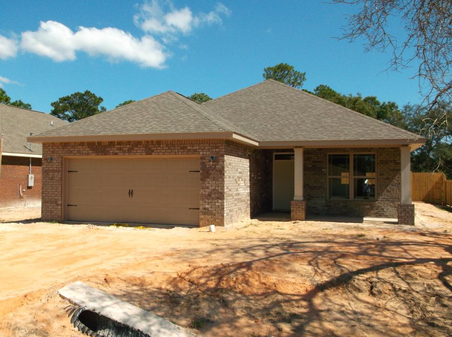 NEW CONSTRUCTION, AWARD WINNING BUILDER. 4 BEDROOM, 2 BATH 1 STORY BRICK HOME. GRANITE KITCHEN COUNTER TOPS, TILE FLOORS IN KITCHEN, BATHS, LAUNDRY RM & DINING RM. NICE FRONT PORCH AND REAR LANAI. CORNER LOCATION WITH A WIDER LOT. 9' CEILINGS, MASTER BEDROOM HAS A TREY CEILING.