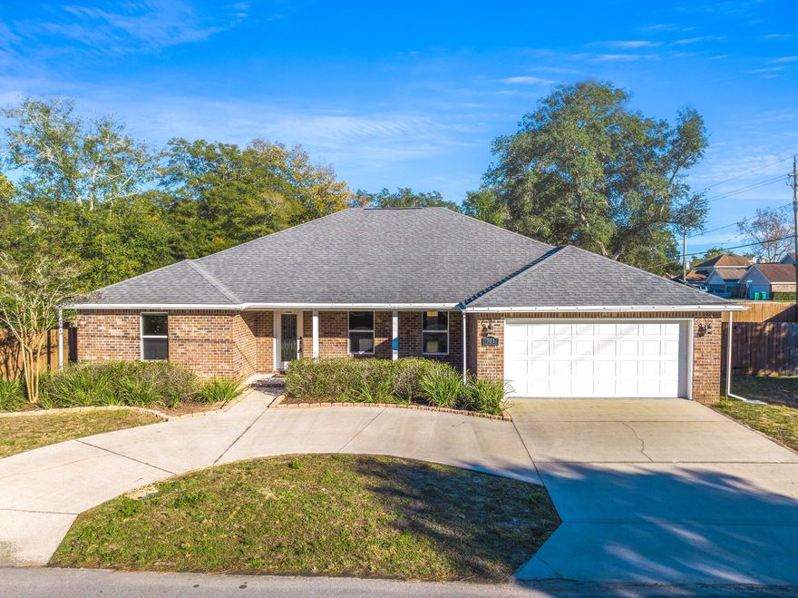 If home is where the ''heart'' is, you'll love this turnkey beauty on ''Hart'' street.  The all brick, split floorplan, is truly timeless. Splashed with a gorgeous interior that won't fade with the trends. The cream color palate is crisp, clean and perfect for adding your own style. Next, let's step outside.  Before relaxing on your 40 ft covered porch that splits your yard into two, run out to your lemon tree, pick a few, then make yourself a tall lemonade. What's next?  Will you build your dream pool on one side? Remember, your solar panels are FULLY paid off so your FPL bill will be low enough to offset the cost.  Wanna grow a garden on the other side, play fetch with your dogs, tag with the kids? It's your choice.  As long as you're happy.  Welcome home! Ft Walton Beach ''harts'' you.