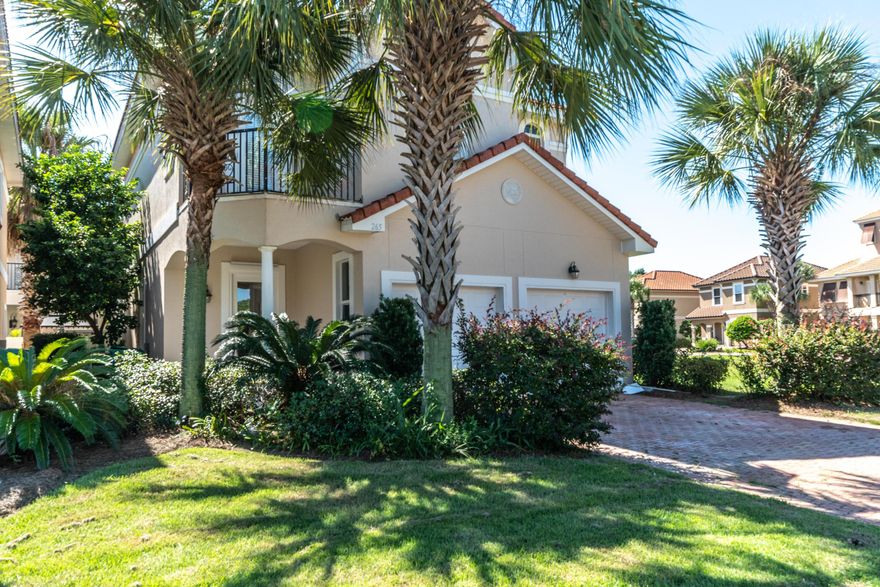 This Beautiful Mediterranean Villa is in popular gated neighborhood of Calusa Bay. The 3 bedroom, 2 -1/2 bath home is move in ready with new paint and new carpet throughout, and the kitchen is outfitted with brand new stainless appliances. The first floor is open floor plan with family room, dining and kitchen. The second floor plays host to three bedrooms with two of them having their very own private balcony. The master bedroom has large walk in closet and welcoming Master Bath with Walk In Shower and Jacuzzi Tub to wind down after a long day. The community pool is just a short stroll away and one of the best kept secrets is that Calusa Bay offers a private Pedestrian and Cart Path to the renowned exclusive Regatta Bay Subdivision.