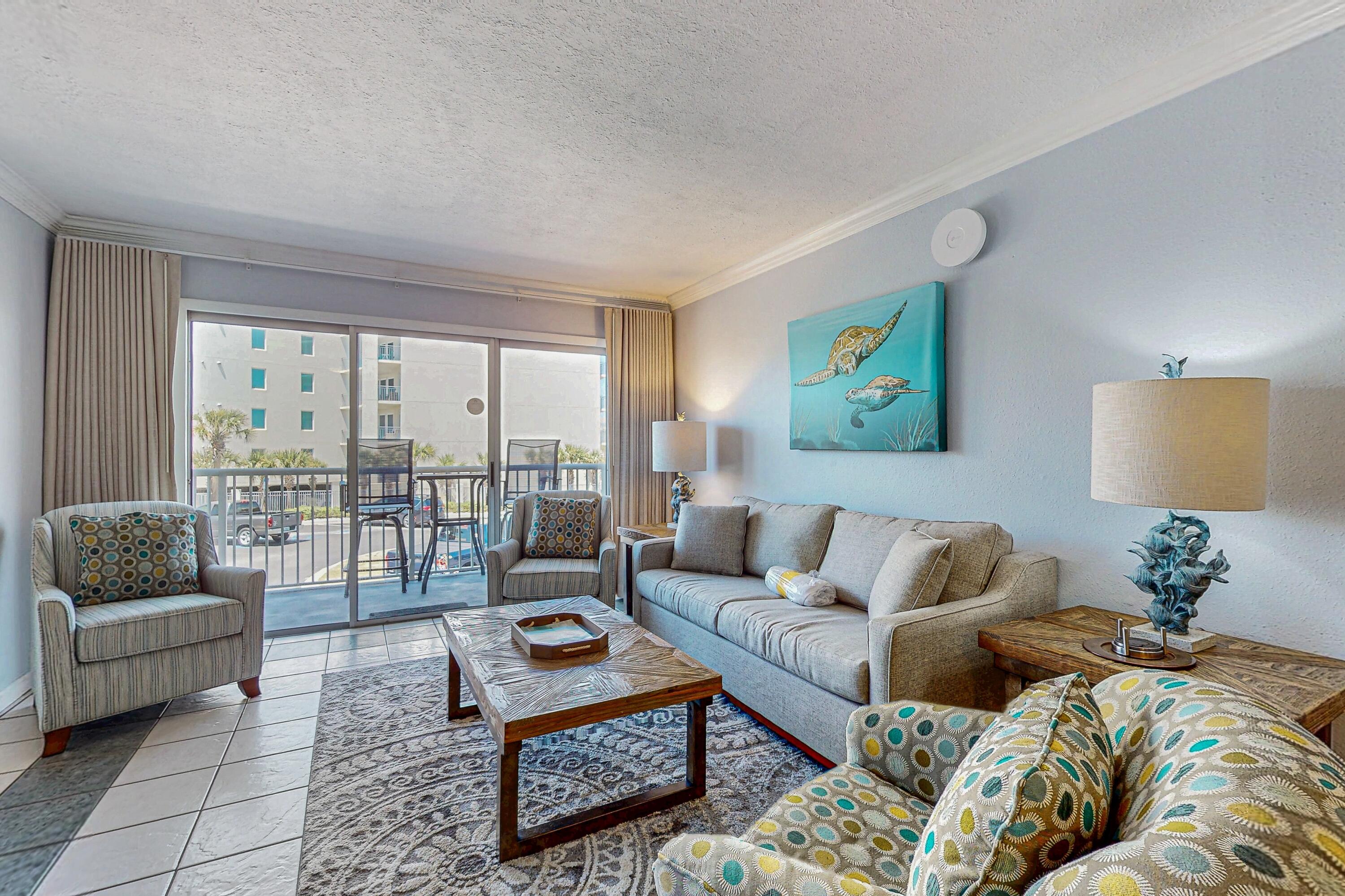 Islander Beach Resort is tucked away on Okaloosa Island. Unit 207 has the perfect spot with one bedroom and two full bathrooms. Steps to the sand of there beautiful waters of the Gulf.