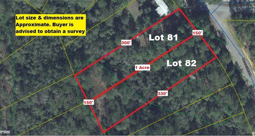 Two adjoining lots on paved road in fast growing Mossy Head area of Defuniak Springs. There are two parcels included in this sale (apx. 1/2 acre each), totaling apx. 1 acre.  Gentle slope towards the back on these lots. Build your dream home or have a manufactured home set. Investors, build or set up manufactured home on each lot (lots 81 & 82) for maximum profit. Public water is available on Brookside Dr through Mossy Head Water Works (tap fee would need to be paid). Electric runs all down Brookside Dr; Septic tank would be required.
