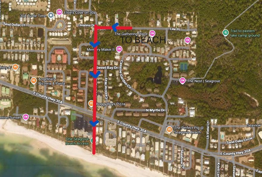 This spacious, cleared vacant lot is in the much desired community of Seagrove Beach in Santa Rosa Beach, FL. Just off scenic Hwy 30A, a 7 minute stroll takes you to the Gulf with its beautiful sandy white beaches, rolling waves and breathtaking sunsets. Lee Place is located on a quiet street with no through traffic. At approximately 30 ft above sea level, it is located in Flood Zone X so no flood insurance required. Additionally, there are no wetlands or HOA to complicate your build. Peaceful Point Washington State Forest is the only neighbor you will ever have  to the rear. Seagrove Beach is midway along Hwy 30A so it is a short trip to experience all the quaint beach communities that call 30A home. Lots of this size are hard to find, so start planning your dream home today!