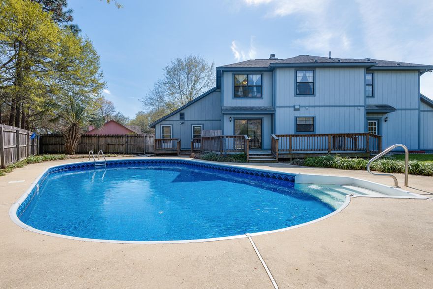 You MUST VIEW this exceptionally well-maintained, spacious home tucked away on a flat, private, fully-fenced nearly -1/2 acre CUL-DE-SAC lot in desirable South Crestview featuring a sparkling 25,000 gallon IN-GROUND POOL! Offering 4 bedrooms (3 with en-suite bathrooms & another full bathroom adjacent to the 4th bedroom) & TWO HALF BATHS  one dedicated pool bathroom is accessible from the pool deck! The open concept main floor flows seamlessly from great room with vaulted ceilings and wood-burning corner fireplace, to the dining area and functional-layout kitchen with breakfast bar. The backyard oasis is highlighted by two decks (renovated in 2011), in-ground pool with new liner (2014), huge open grassy area, and 24'x18' framed workshop with attic storage and garage door access! Additi