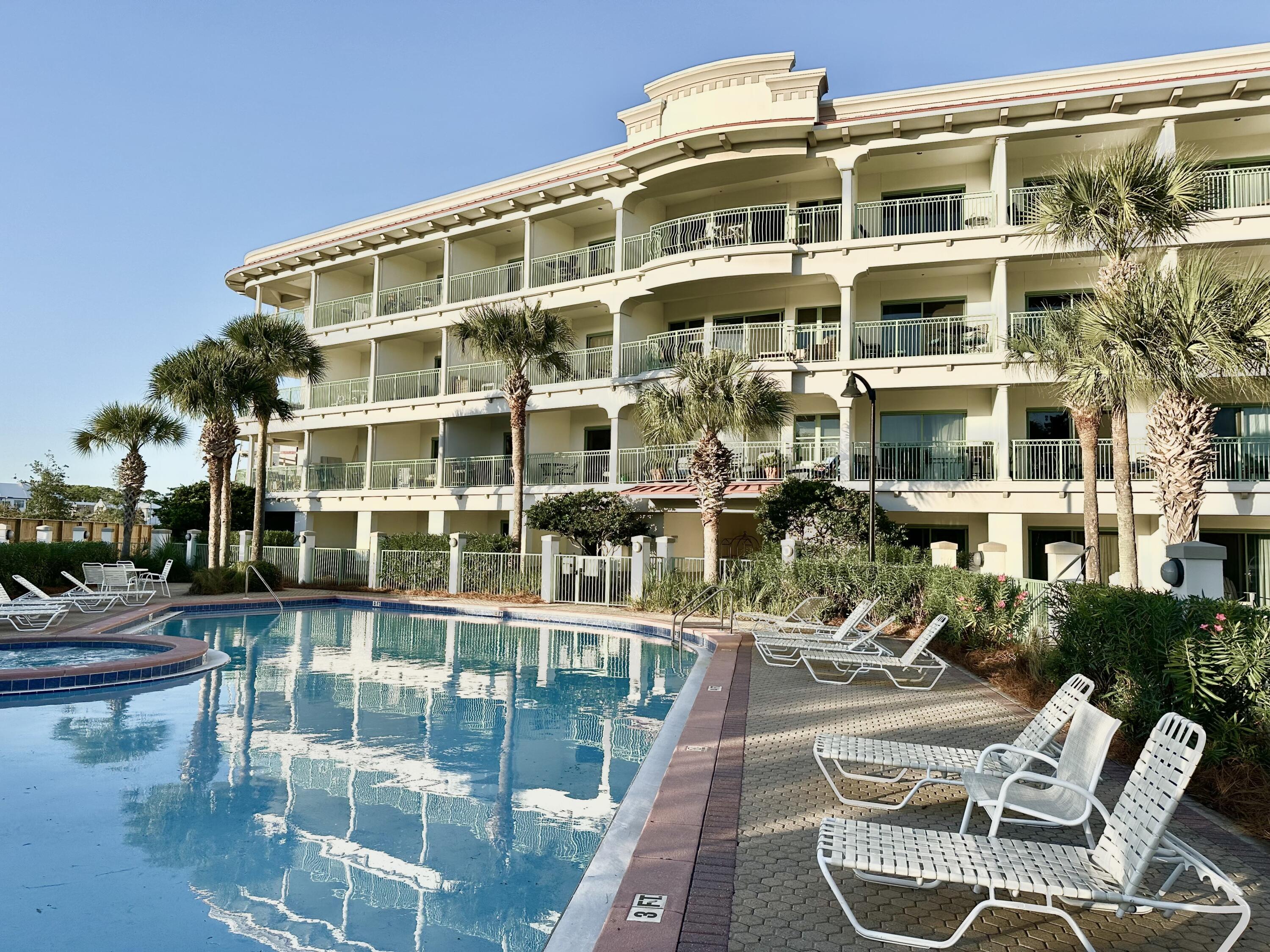 Discover your slice of paradise with this delightful studio unit at The Inn at Seacrest Beach. Perfect for a cozy getaway, this ground-floor end unit offers everything you need for a relaxing escape. Coin-operated laundry facilities are also on this level. Ideally suited for two, the unit features a queen-sized bed, a brand-new flatscreen TV and a kitchenette equipped with a microwave and fridge. A full-size bathroom ensures all the comforts of home, while the private patio invites you to step outside and enjoy the Florida sun. Just steps from the tranquil community pool and a short stroll to 245 feet of deeded beach access, this studio is the ultimate retreat for those seeking the laid-back charm of 30A. Whether you want to invest in a vacation rental or own a second home, this turnkey property offers a fantastic opportunity. Positioned between Alys Rosemary Beaches, you'll enjoy walkability to the area's finest restaurants, shops and outdoor attractions. With short-term rentals allowed, a solid rental history and a motivated original owner, this property is a rare find in one of the most desirable areas along 30A. Welcome to the 30A Life! 
Call me today for a showing!
Buyer to verify all data and dimensions. 