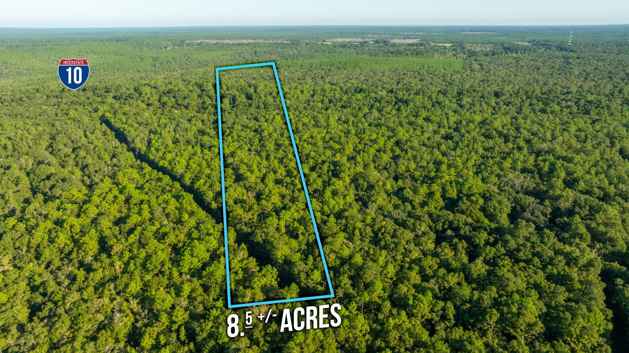 WITHIN 1 MILE of I-10! Peaceful, yet accessible! This wooded 8.5-acre parcel is ready for your getaway, your new home, or whatever your future plans may be! To be split from parent parcel.