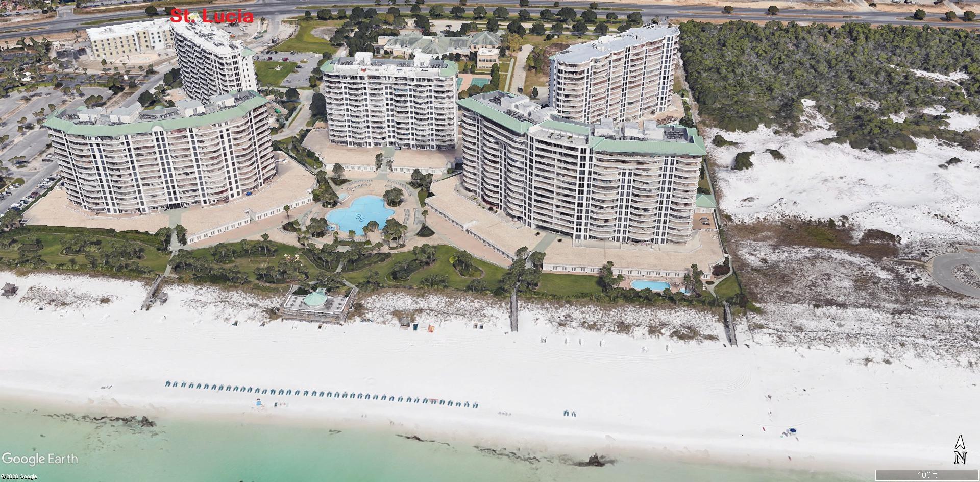 This lovely end unit condo is your ticket to many great family vacations at the beach. You can also cash in on high dollar $$$ seasonal rentals. There is a private pool for the St Lucia building as well as access to the larger resort pool. Private beach access and located near many great bars, restaurants, and attractions. Poolside cabanas are also available. Plenty of room for family and friends. The last end unit on the market went under contract in 4 days so don't be shy. Buyer to verify all information.