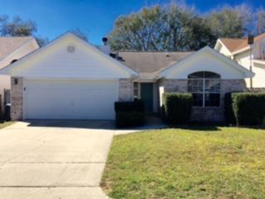 AVAILABLE: 8/9/17. S/D = $1,375. NO PETS/NO SMOKING/NO EXCEPTIONS. Nice 1 story home convenient to both bases, NWF State College, schools, hospital & shopping- great central location! Neutral tan paint throughout. LVT wood looking flooring & tile in the wet areas- no carpet! Cathedral ceilings in the living rm w/ a decorative fireplace- not functional. Kitchen has all appliances in place, pantry & breakfast bar. Split bedrm plan for more privacy. Nice master suite w/ treyed ceilings & walk in closet. Nice sized 2 addt'l bedrms each w/ walk in closets. Small privacy fenced backyard w/ open patio great for relaxing/entertaining. Washer & dryer hookups in the garage w/ shelving, auto opener & attic storage. Call to see this lovely home today!