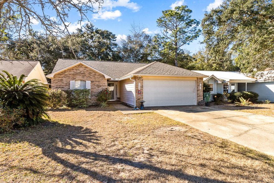 This great home located in Indigo Village in Bluewater Bay is situated on a quiet street with easy access to the area's nearby military bases, sugar-white sand beaches, shopping, and dining. This is 3 bed/2 bath, with open living room with a corner fireplace. Huge eat-in kitchen with plenty of storage. Kitchen boasts a breakfast bar with granite countertops. In the back of the home, you'll enjoy a fully-fenced in backyard with a shed for additional storage space. Schedule your appointment to see this beautiful home today.