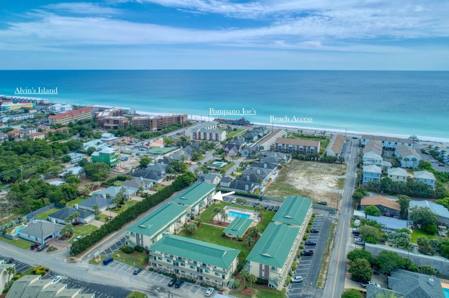 WALK TO THE BEACH! Welcome to Sandprints! This beautiful 2 bedroom 2 -1/2 bath condo is just 2 blocks from the beach access located at the famous Pompano Joe's beach front restaurant. Fully upgraded and beautifully decorated with its coastal inspiration, this condo will be sold fully furnished and rental ready. RENTAL INCOME  This unit grossed a total of $51,596.91 in 2019! Income and cost to own available upon request.