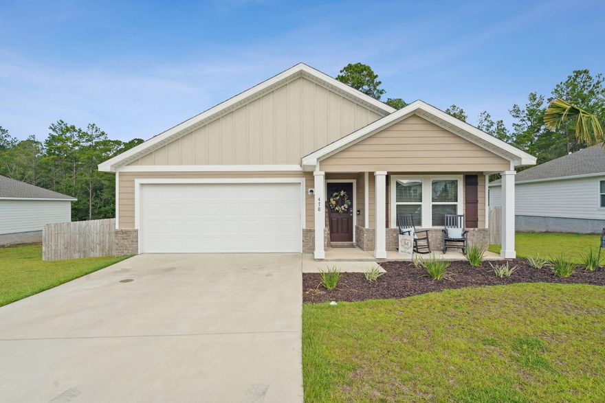 Welcome to Cross Creek Estates in one of Florida's fastest growing cities, Freeport. This beautiful 4 bedroom 2 bath craftsman style home boasts a beautiful entry into a large kitchen and living room area perfect for entertaining guests while cooking. The kitchen has granite counter tops, soft close drawers and plenty of storage space. The living room is open with panoramic views of the secluded tree line back yard. All new luxury vinyl plank floors can be found throughout this home. Off the living room you will find the master bedroom with bath and large walk in closet. There are 3 additional bedrooms that could also be used as flex space for a home office. This home has a two car garage, new 6 foot privacy fence and a large backyard overlooking the 4 mile creek, located only feet from