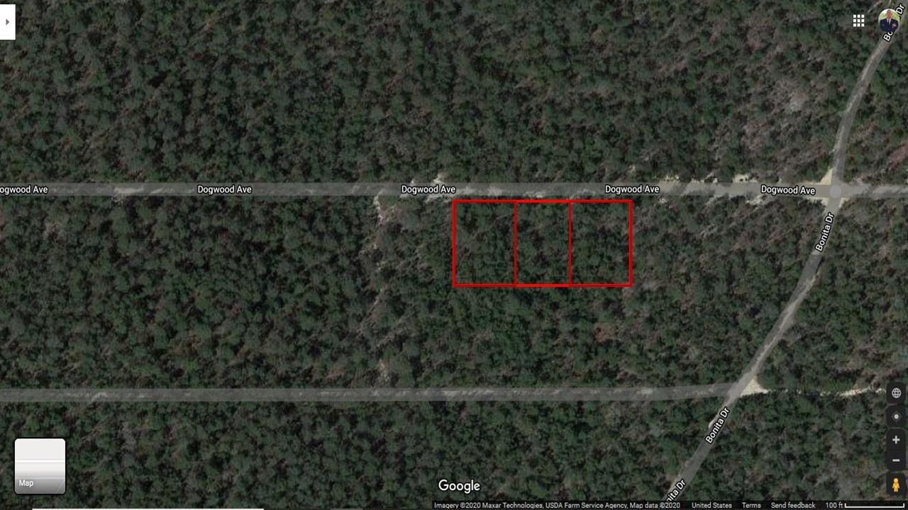 Lot is not clearly marked. It is a dirt/sand road to the property. There are three lots under this parcel ID being sold together. All measurements and surveys to be completed by buyer.