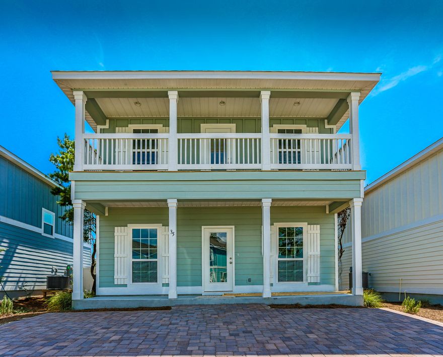 Just ONE block to the beach and a bike ride away from 30A. Next door to the new 30Avenue upscale shopping and dining spot and Rosemary, Seacrest, and Alys Beach! This is a 3 bedroom 2.5 bath two story home with a beautiful full 2nd floor balcony. This home features great standard upgrades, including granite countertops throughout the home, hardwood flooring on the first floor, SS GE appliances, and much more. Public Beach access on N. Orange Street with bathrooms and parking is within walking distance!