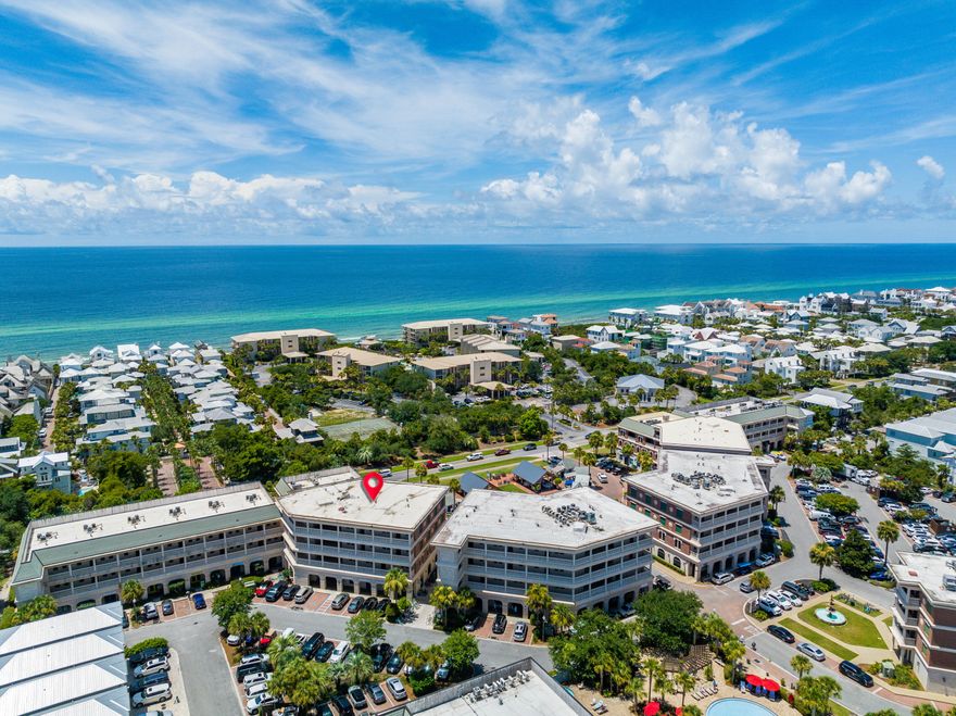 Nestled in the Village of South Walton and only steps to the sugar white sands, this top-floor residential suite offers views of the Gulf and surrounding communities. The living area and master suite open to the spacious balcony where beautiful sunsets can be captured. Ideal for a luxurious retreat or lucrative vacation rental, this property comes turn-key and fully furnished with the beach in mind. The resort offers amenities abound including boutique shops, eateries, leisure activities, pools, hot tub, fire pit, seasonal entertainment and getting to the deeded beach access is easy in the chauffeured golf cart. Perfectly positioned between Alys and Rosemary Beach along Scenic Highway 30A, there is no shortage of activities.