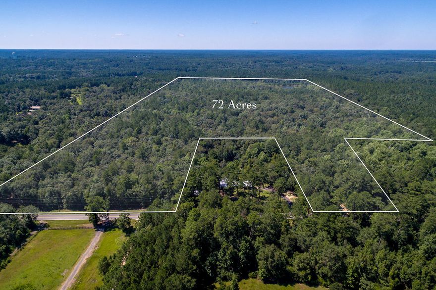 This breathtaking property with wide, flowing creek and 4 acre fully stocked pond is located a mere 1.5 miles from Hwy 331 and has spectacular elevation changes, making it feel like the mountains. With full price offer, seller will give a $20,000 credit towards building a bridge to cross the creek (ask for details). The front rolling 32 acres are full of fully mature hardwoods (many magnolias, oaks, etc) providing an ideal canopy. Pictures cannot do it justice, as it's one of the most beautiful properties in the area. Wildlife and deer abound. Easily walkable with trails. The back 40 acres has planted pines & younger natural growth w/ the pond at the rear of the property. It has been platted for a subdivision with 90 home sites. Many different homesites and opportunities await!